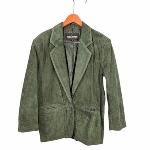 Luis Aviar Women's Classic Olive Suede Blazer